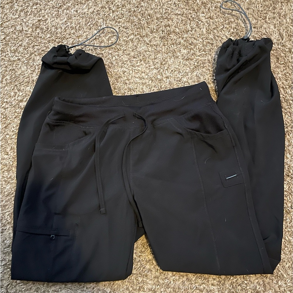 Black Drawstring Scrub Jogger Pants